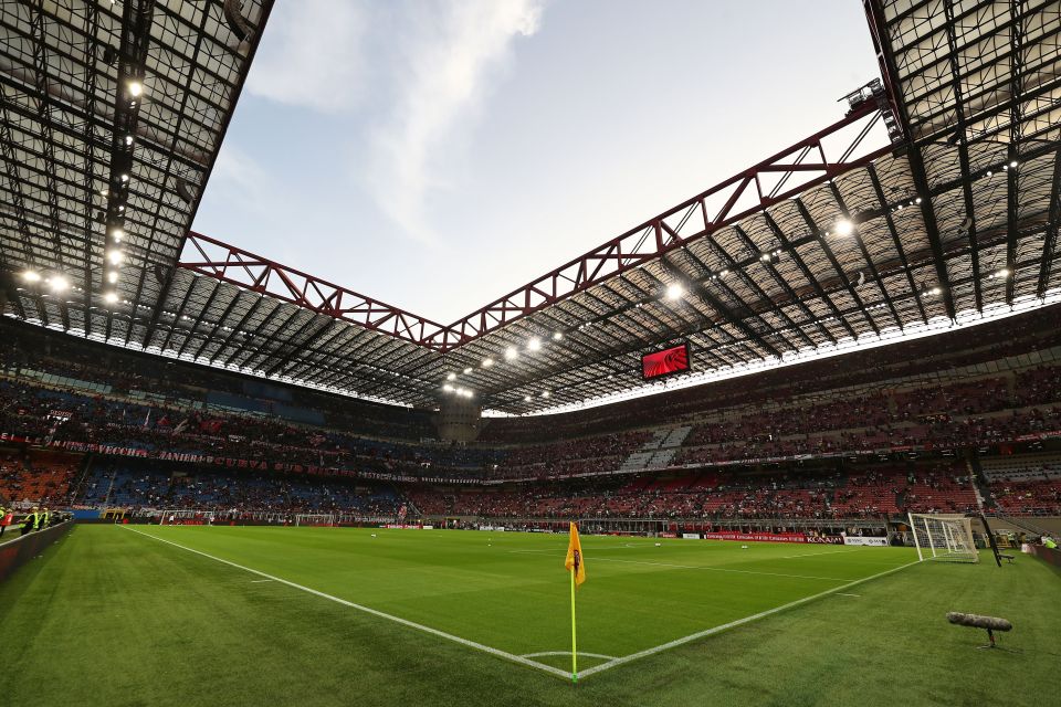 General view of a soccer stadium before a match.