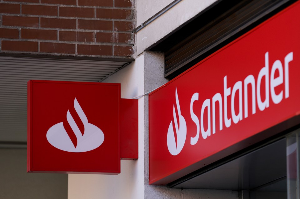 Banco Santander logo on a building.