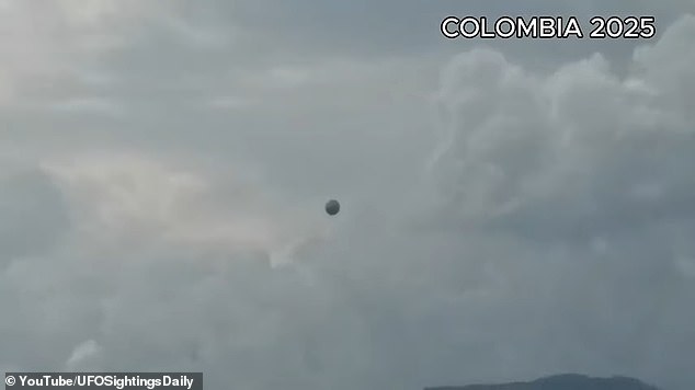The so-called ' UFO ' was spotted in March over the town of Buga, zig-zagging through the sky in a way that defies the movement of conventional aircraft