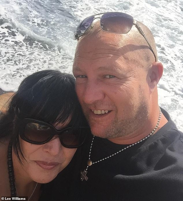 Lee Williams, 55, was on holiday at a campsite with his wife Nicola (both pictured) when they saw two historic warplanes circling overhead before they heard an engine misfiring and then a 'thud'