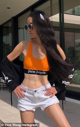 In 2020, Wang, then 71, became a viral sensation over lockdown for sharing photos of herself in a cropped sports bra and tiny white denim shorts