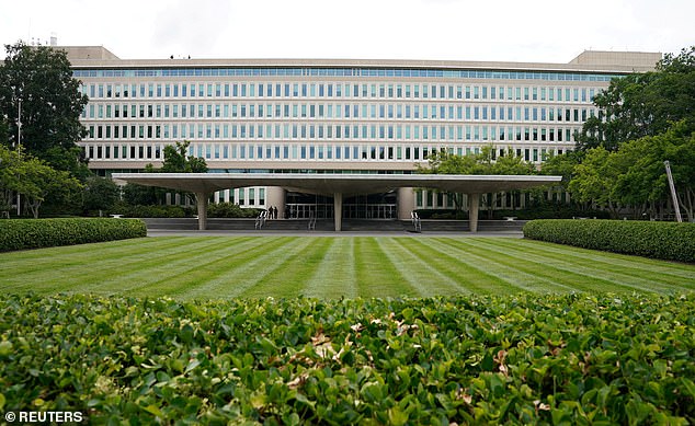 View of the main entrance of CIA headquarters in Langley, Virginia, U.S., July 8, 2022