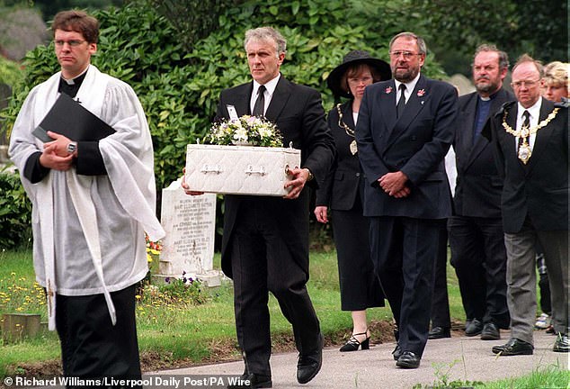 The funeral procession for Baby Callum at St Elphin's Church in Warrington