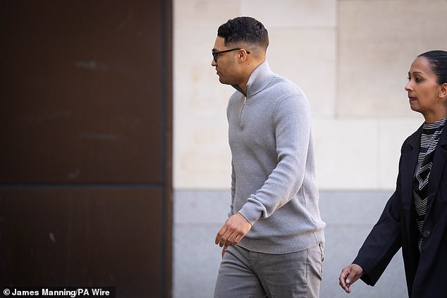 Kaine Wright arrives at Westminster Magistrates' Court in London on April 11, 2025 at an earlier extradition hearing