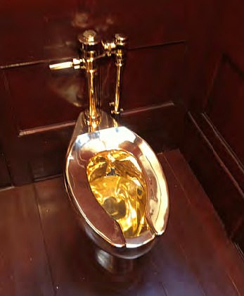 The solid 18-carat gold toilet stolen from Blenheim Palace during the overnight raid in 2019