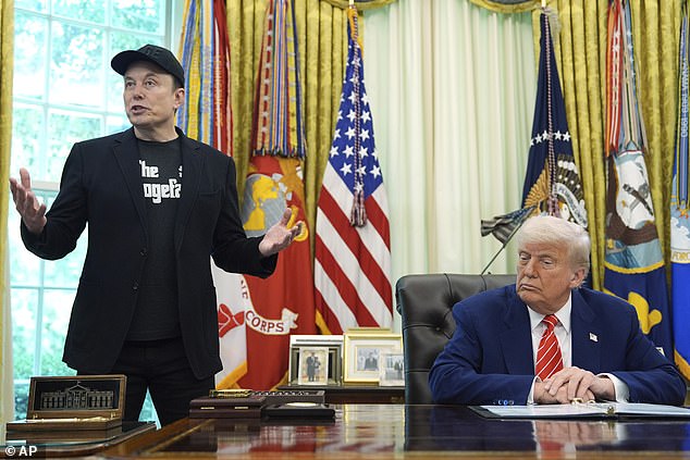 The two men spared with reporters and posed for the cameras in the Oval Office for more than an hour on Friday, just two days after Musk criticized a Trump-backed spending bill that was recently approved by the House.