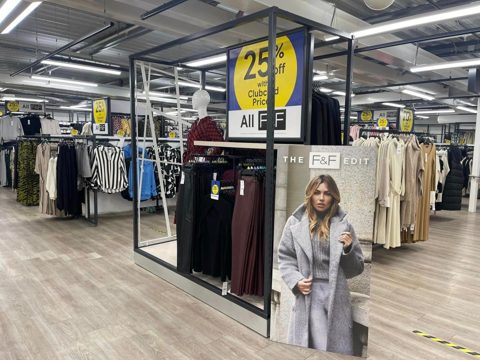 Tesco F&F clothing sale: 25% off with Clubcard.