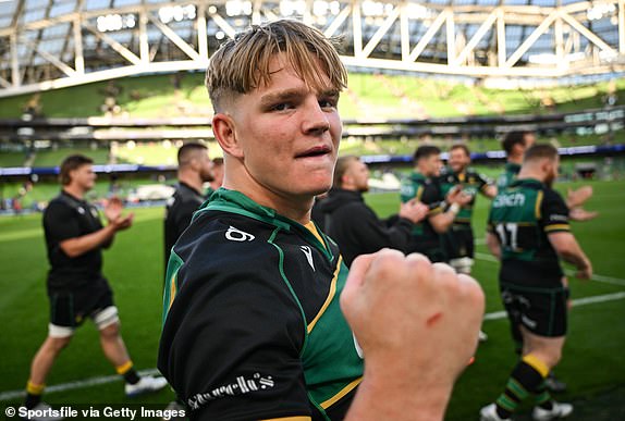 Dublin , Ireland - 3 May 2025; Henry Pollock of Northampton Saints after the Investec Champions Cup semi-final match between Leinster and Northampton Saints at the Aviva Stadium in Dublin. (Photo By David Fitzgerald/Sportsfile via Getty Images)