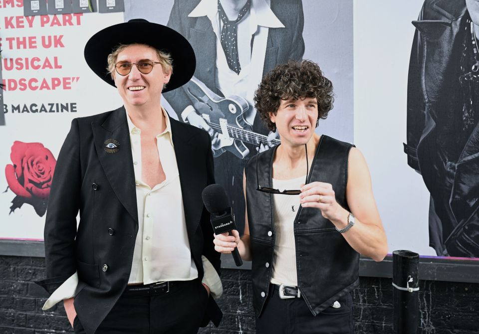 Hugh Harris and Luke Pritchard of The Kooks being interviewed.