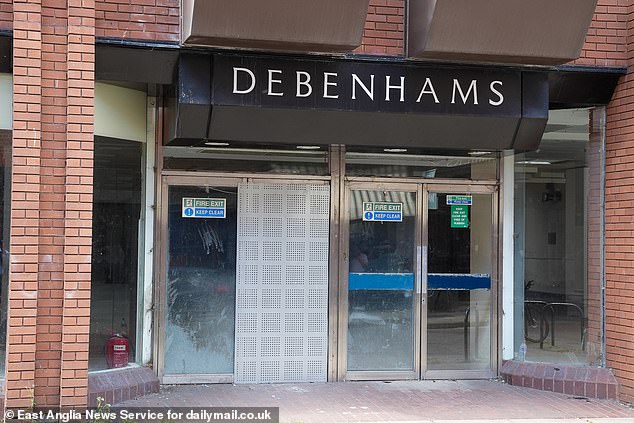 Yet while Debenhams went into liquidation in 2021, many of the stores are still empty, such as this one in Ipswich