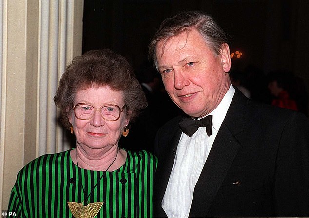 Sir David Attenborough and his wife Jane in 1991. Lady Attenborough died from a brain haemorrhage in 1997 on February 10 aged 70