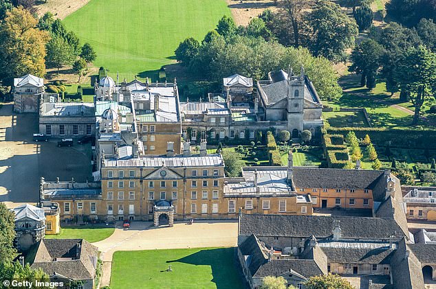 Annabel was based in the Mancroft country household, which was one of the property's on the Duke of Beaufort's estate. This aerial picture shows the Duke's residence, Badminton House