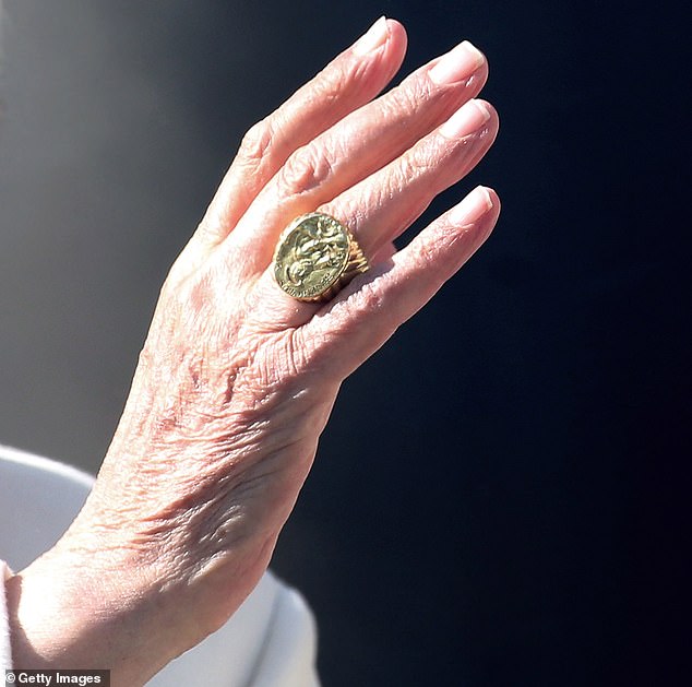 The ring of Pope Benedict XVI, seen in 2013. Pope Leo XIV's ring is yet to be revealed