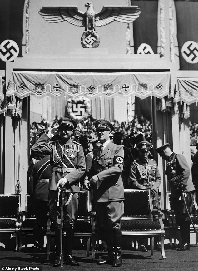 Prince Paul of Yugoslavia with Adolf Hitler on a visit to Germany in June 1939