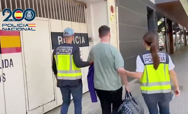Footage released by Spanish police of the arrest of Tyler Buchanan. According to court documents the modus operandi of Buchanan and his co-conspirators – he was charged alongside four American men, all younger than 25 – was phishing
