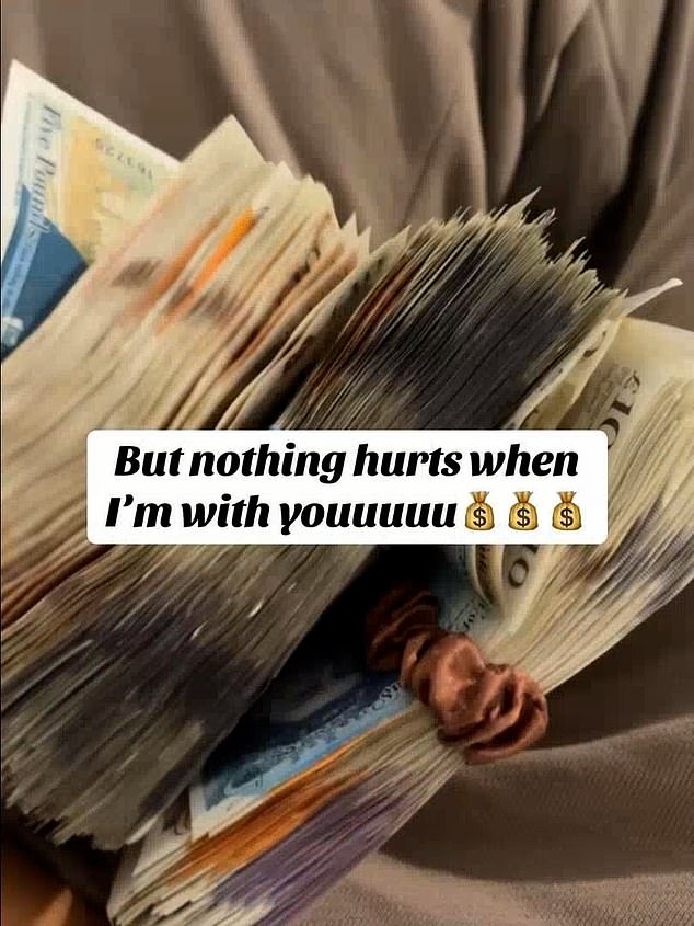 She was also posing with wads of cash ¿ tied up with hairbands, no less ¿ and bragging about dipping a toe not just in azure oceans, but in gangster territory
