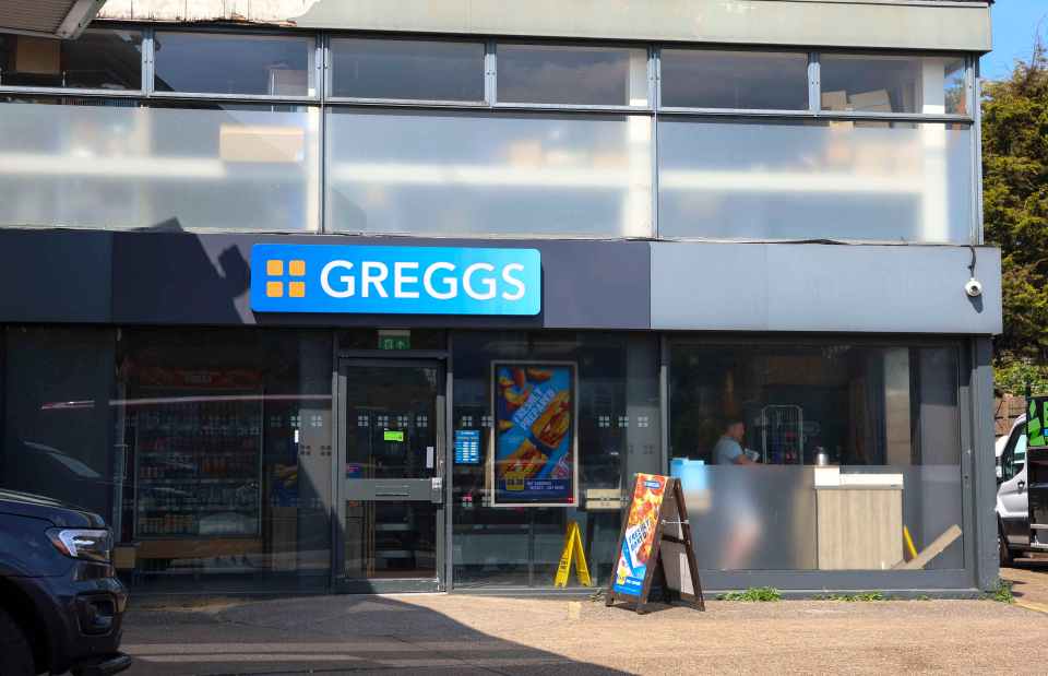 Greggs shop in Palmers Green, North London.