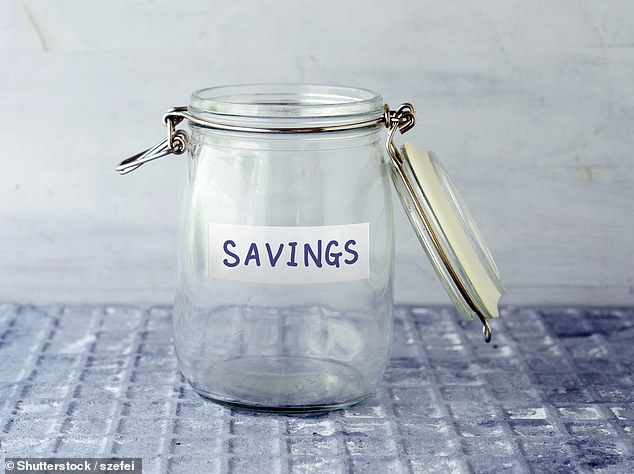 Empty pot: One in ten people have no savings to cover them for a rainy day