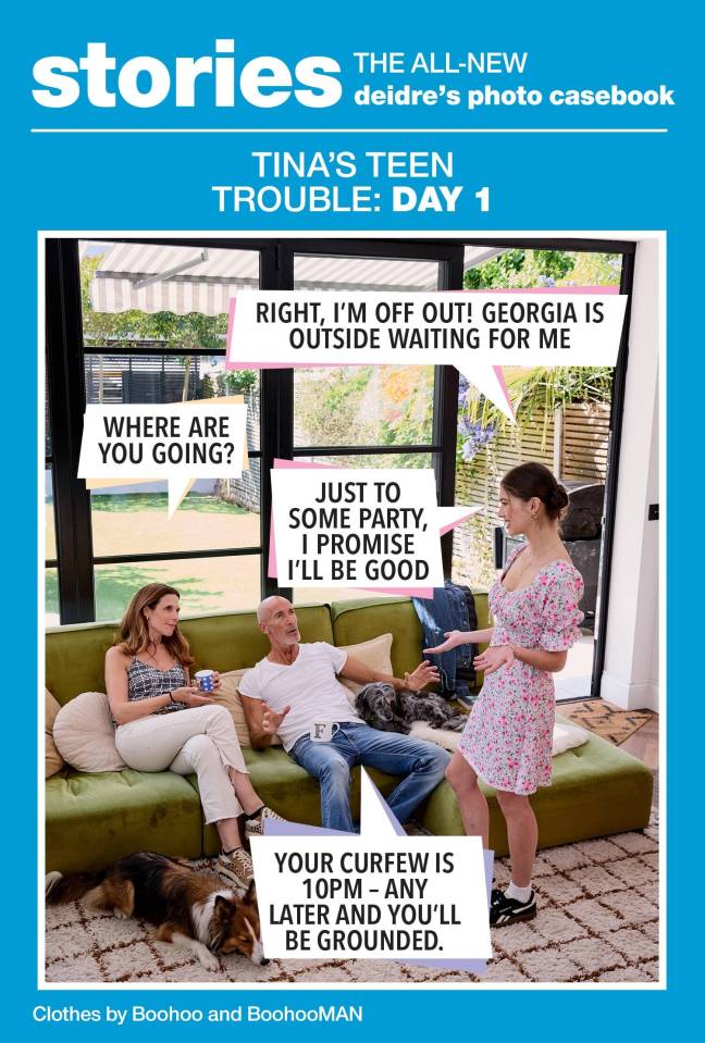 Illustration of a family discussing a teen's curfew.