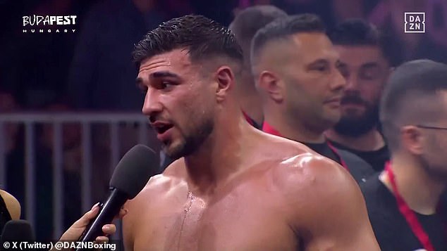 Tommy Fury called out Jake Paul after winning on his return to the ring after almost two years