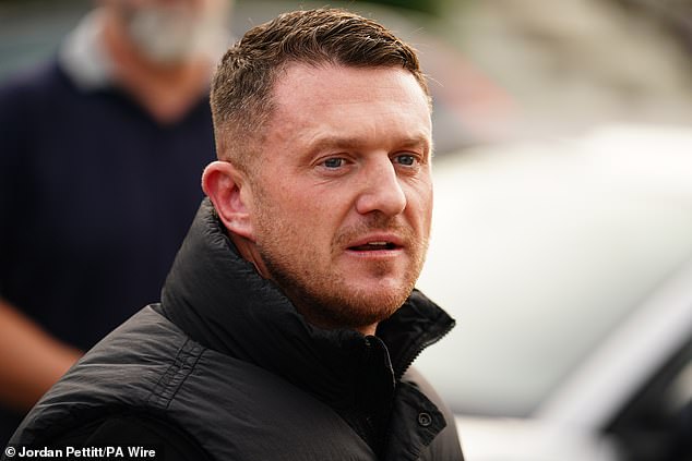 Tommy Robinson, whose real name is Stephen Yaxley-Lennon, pictured in October 2024