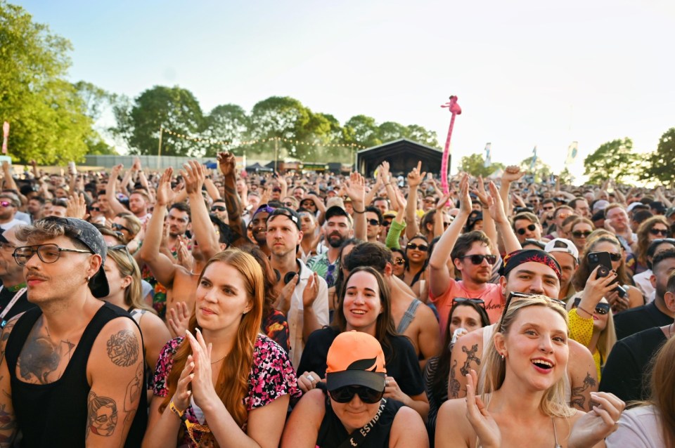 Large crowd at a music festival.