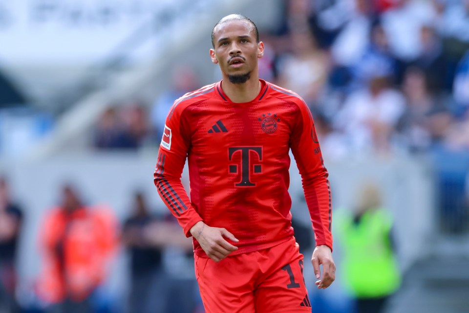 Leroy Sane of Bayern Munich looking dejected during a Bundesliga match.