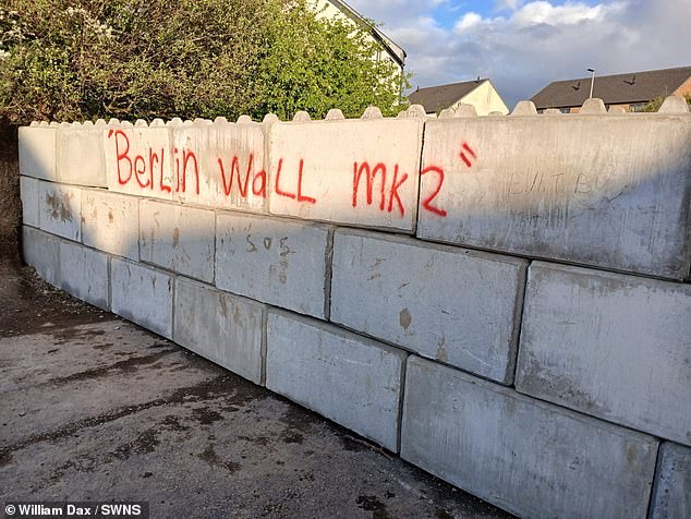 The wall on Kellands Lane in Okehampton, Devon, had been dubbed 'Berlin Wall Mk 2'