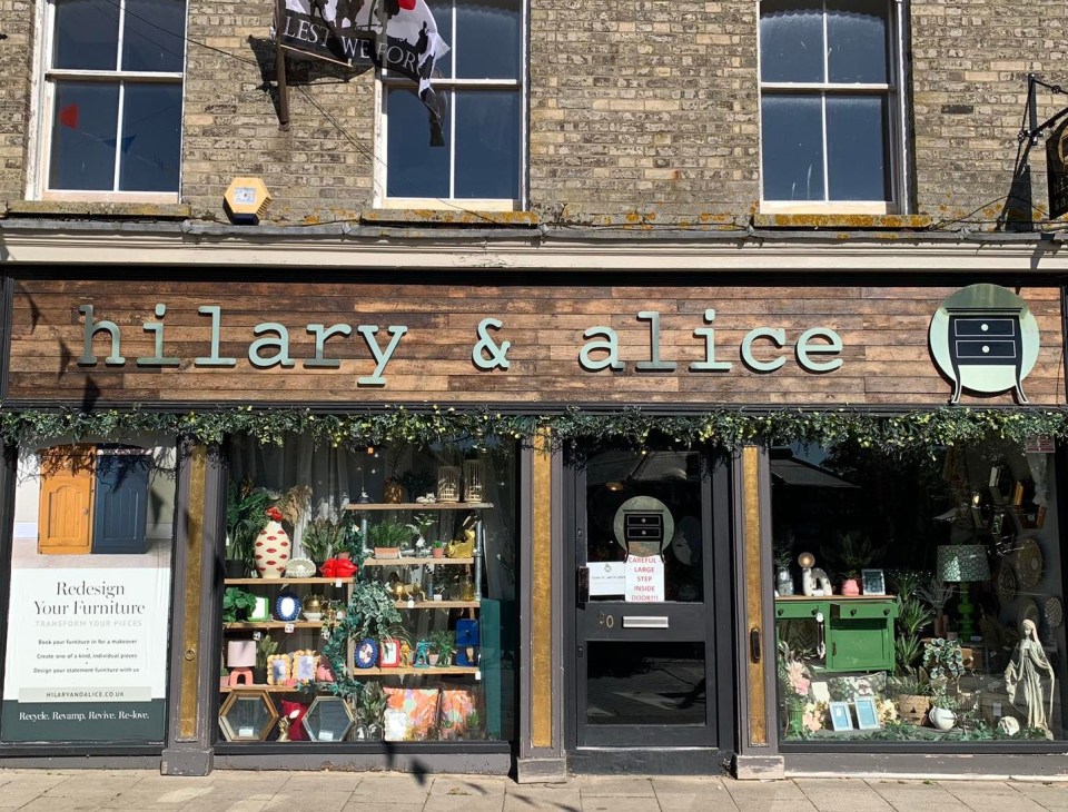 Hilary & Alice furniture shop storefront.