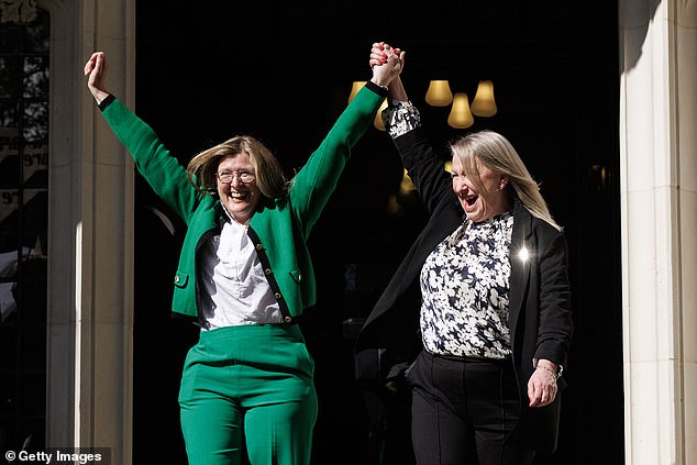For Women Scotland directors Susan Smith (left) and Marion Calder (right) celebrate the landmark ruling on April 16