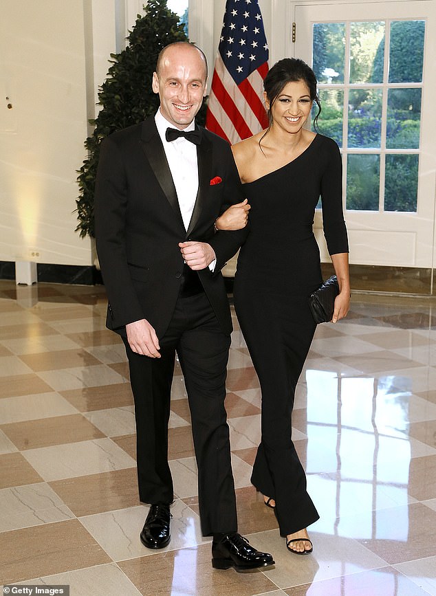 The Deputy White House Chief of Staff for policy is married to Katie Miller (right) ¿ who left the administration when her boss, Elon Musk, departed this week