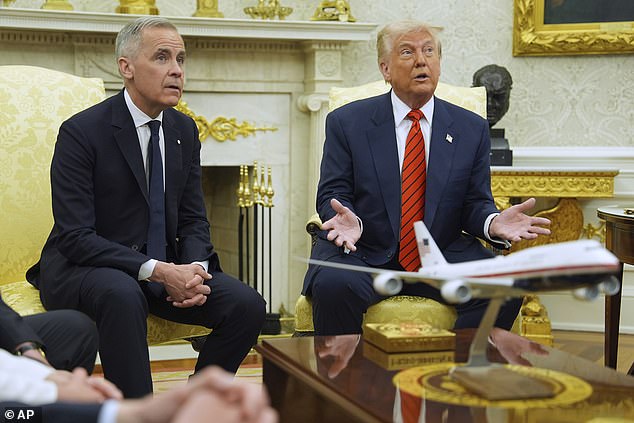 President Donald Trump meets Canadian Prime Minister Mark Carney in the Oval Office