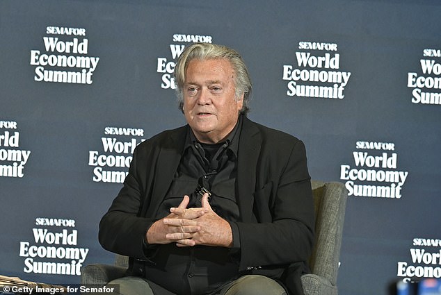 Longtime Donald Trump ally Steve Bannon (pictured) revealed that Elon Musk's attempts to gain access to briefings on a future war with China was the beginning of the end of his bromance with the president