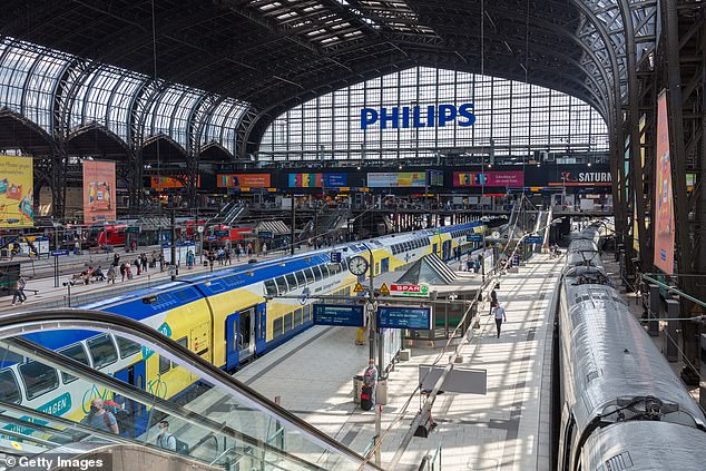 A woman has been arrested in Germany after twelve people were left injured following a knife attack at Hamburg Central Station (file image)