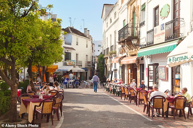 File Photo shows a street in Marbella town, Spain. The alleged sex attack is said to have occurred in the early hours of Sunday morning