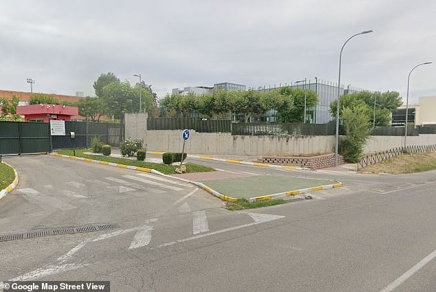 Police received the call about the shooting at 9.15 a.m. (0715 GMT) local time at the American School of Madrid (pictured)