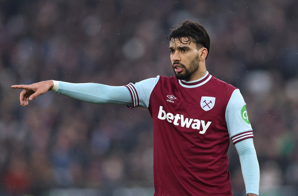 Lucas Paqueta of West Ham United giving instructions during a match.
