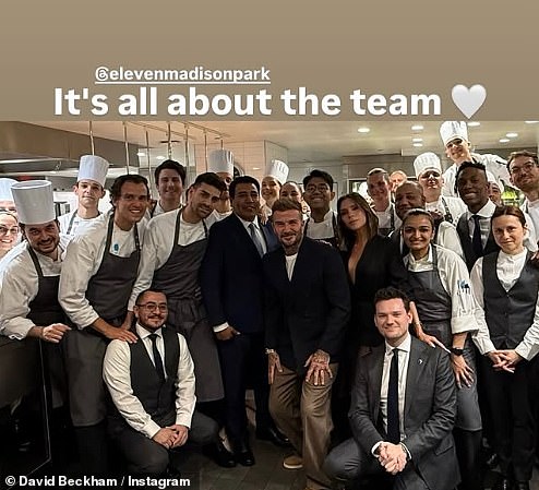 Victoria and David Beckham took their mind off their fall out with Brooklyn as they enjoyed a $365-per-head date night at fine dining restaurant in New York on Monday