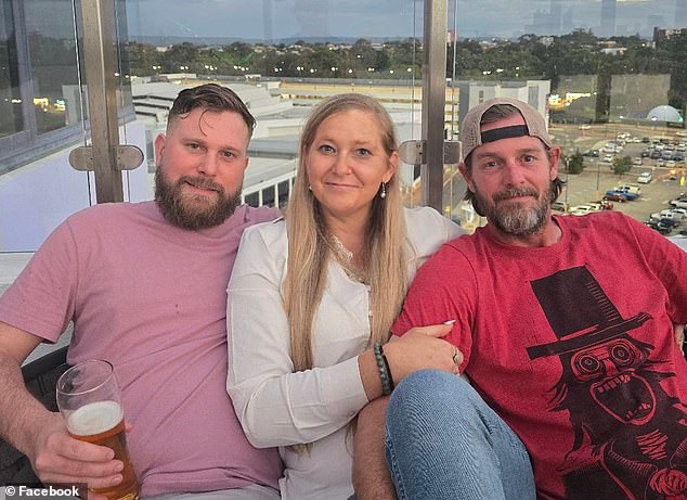 The family of sex trafficking victim Virginia Giuffre have launched an appeal for cash after revealing her multi-million dollar estate could be locked up for years. Pictured are her brothers Sky Roberts (left) and Danny Wilson with Virginia