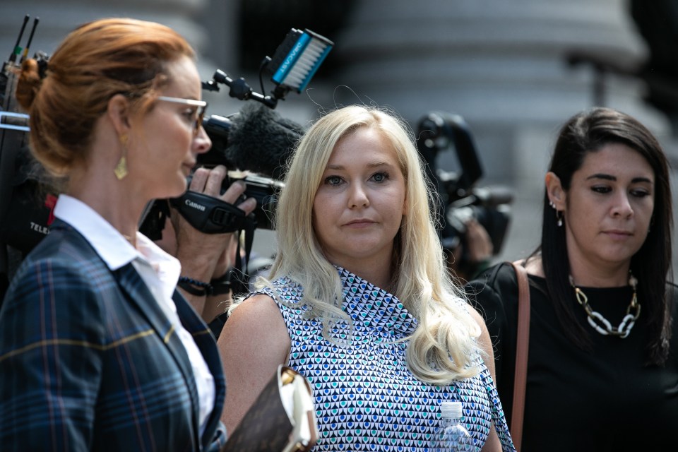 Virginia Giuffre, alleged victim of Jeffrey Epstein, leaving a federal court.