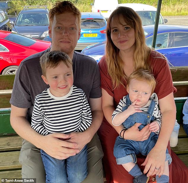 Terri-Anne Smith with husband Lincoln and sons Ted, seven, and Avro, four