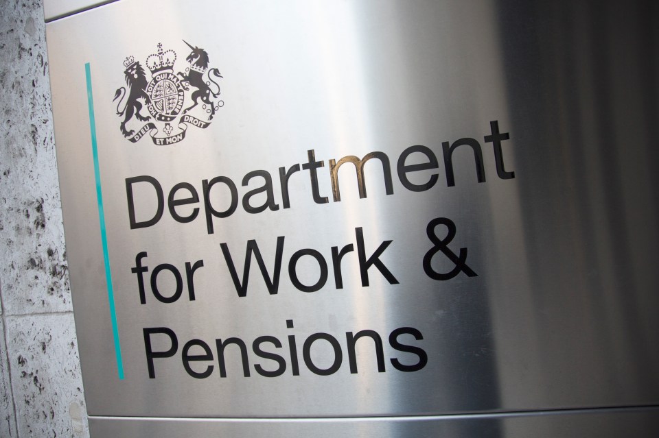 Department for Work & Pensions sign.
