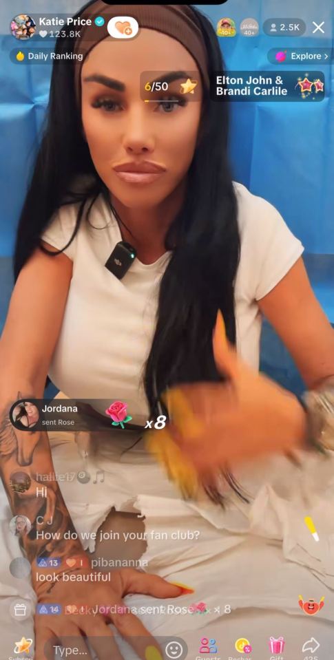 Katie Price live stream video.