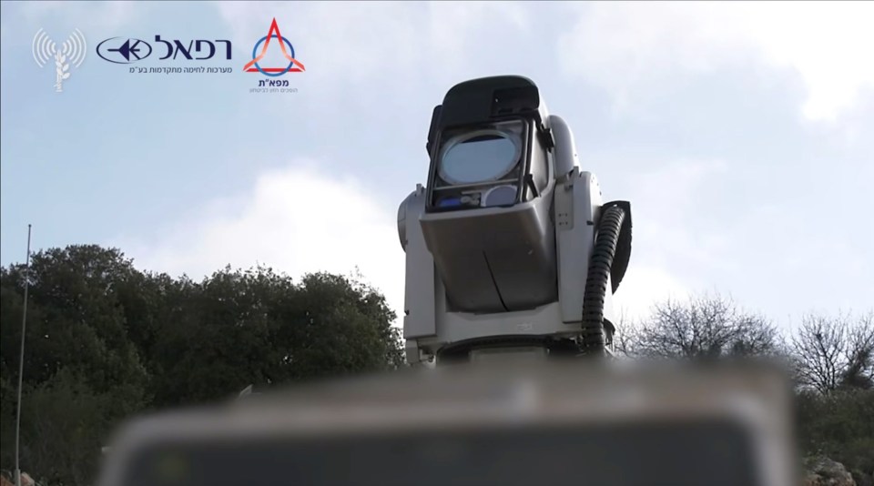 Israel's laser defense system in action.