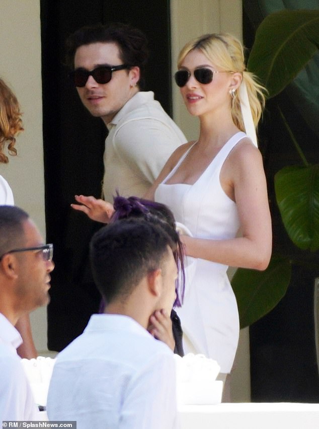 Nicola Peltz and Brooklyn Beckham after their 2022 wedding. It later emerged that Nicola asked: 'Who's Meghan' when asked if the Sussexes were on the guest list