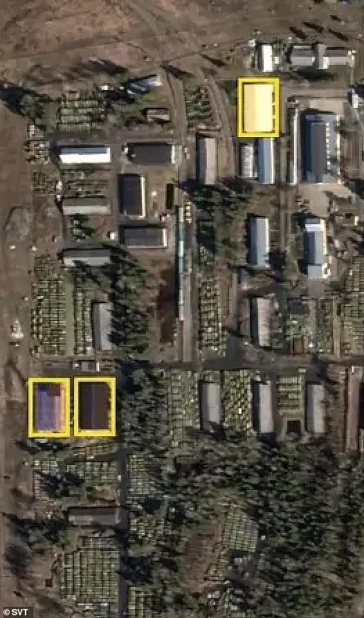 The images showing remote parts of western appear to show warehouses, which analysts say could be storage halls for armoured vehicles