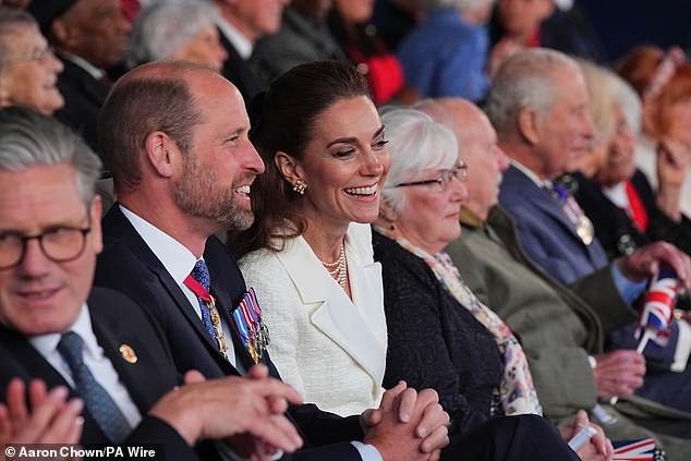 William and Kate were all smiles as they made their appearance at the concert, with other members of the Royal Family, this afternoon