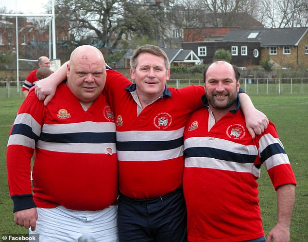 Bodyguard Tony Adkins, who worked on The X Factor for eight years, has died at the age of 64 (pictured playing for Hammersmith and Fulham RFC)