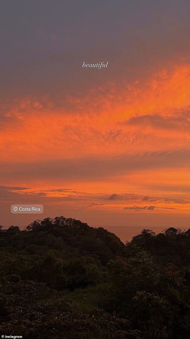 Zara seemed to be enjoying every moment as she shared a gorgeous picture of an orange sky alongside the caption 'beautiful' and location tag of Costa Rica