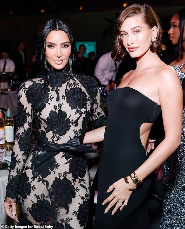 Insiders say Hailey ‘latched on to’ the Kardashians and 'learned at their knees’. Pictured with reality star Kim Kardashian last year